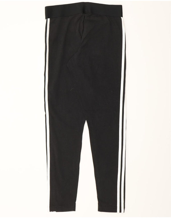 ADIDAS Leggings Femme UK 12/14 Coton Noir Moyen