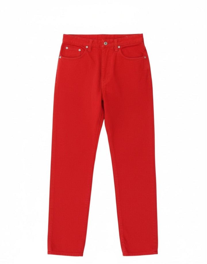 Uniforme Jean taille haute femme W30 L29 rouge coton