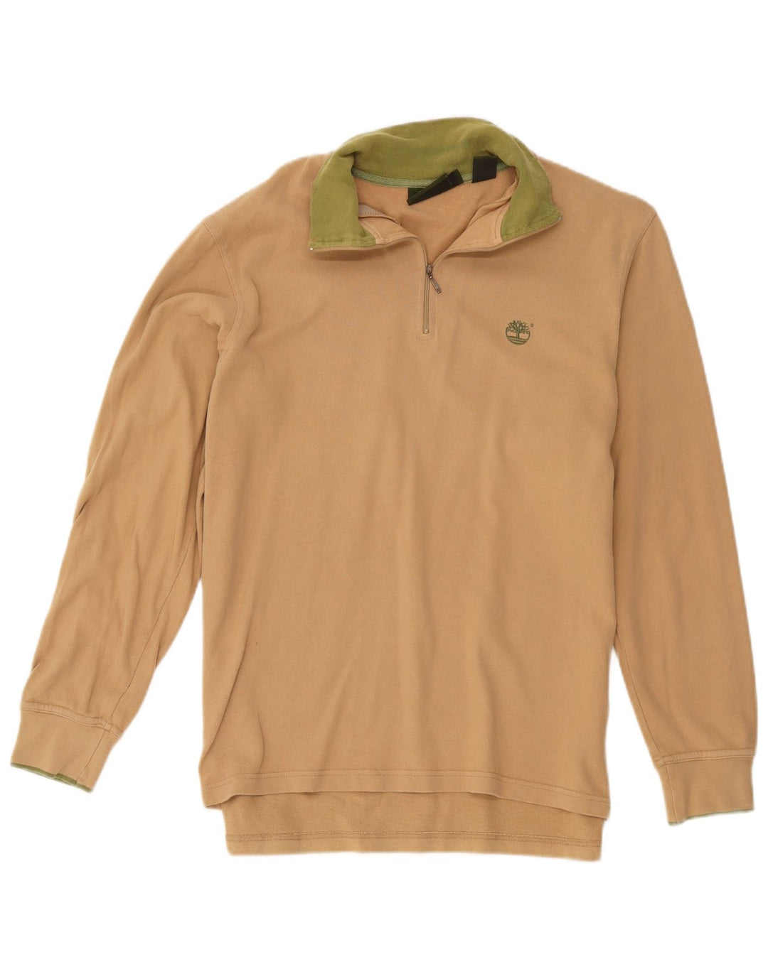 Timberland Sweat-shirt à col zippé pour homme Petit coton beige