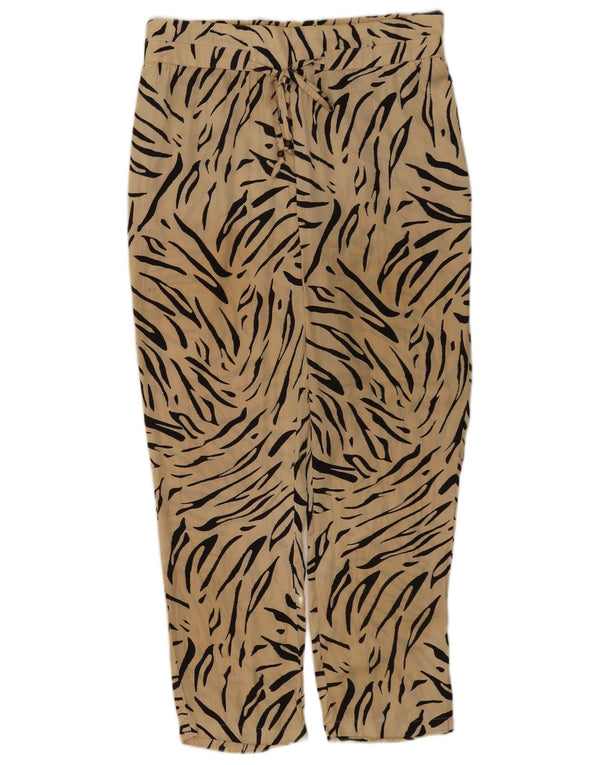 Marks & Spencer Pantalon femme UK 10 Small W30 L26 Beige Imprimé Animal