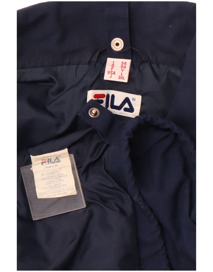 FILA Veste de Pluie Homme UK 40 Large Bleu Marine Polyester