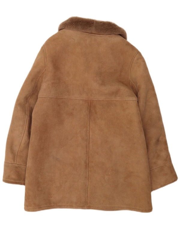 vintage Womens Shearling Coat UK 16 Grande peau de mouton beige