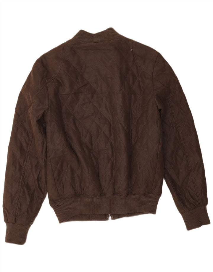 Zara Veste bomber matelassée pour homme UK 38 Marron moyen Polyester