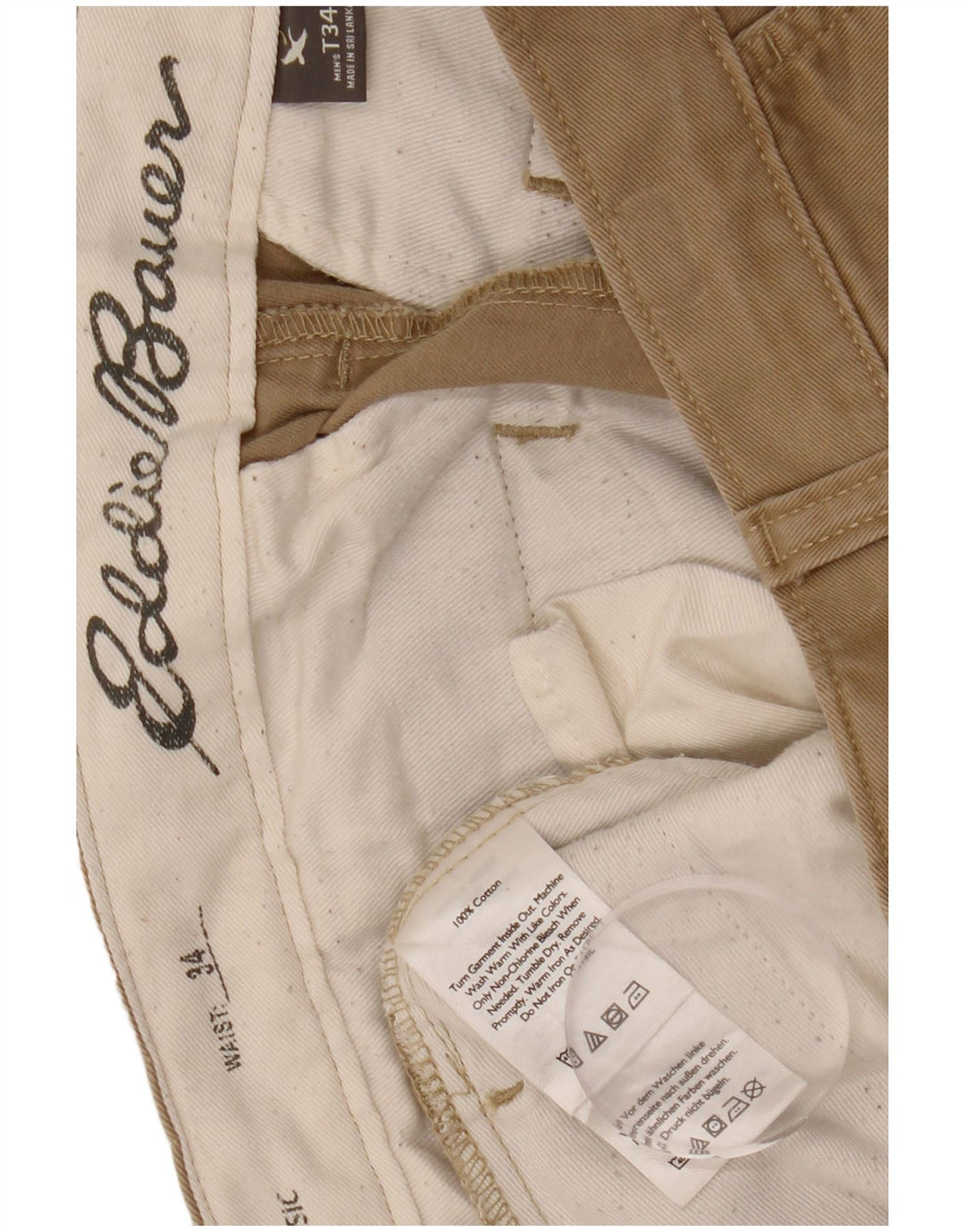 EDDIE BAUER Short Chino Homme W34 Grand Beige Coton