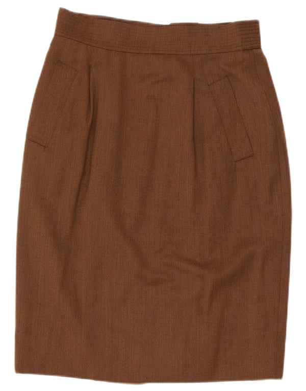 Max Mara Jupe crayon pour femme UK 16 Large W32 Laine marron