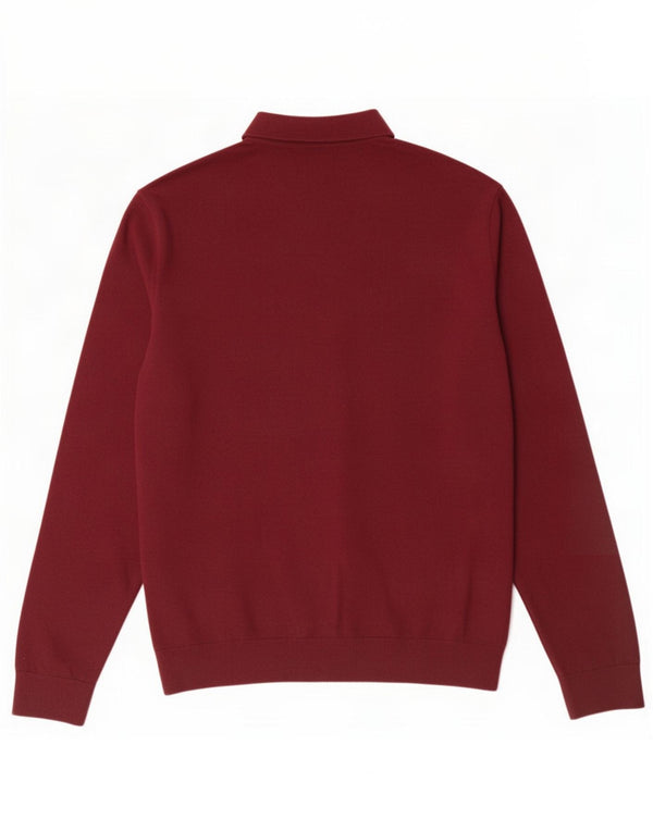 Marks & Spencer Pull col polo pour homme XL en coton bordeaux