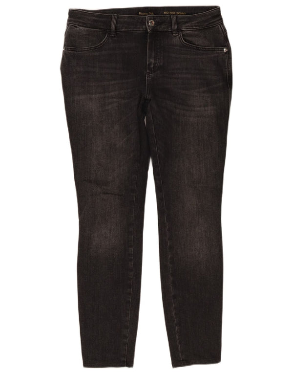 Massimo Dutti Jean skinny taille moyenne pour femme EU 38 Small W28 L27 Gris Coton