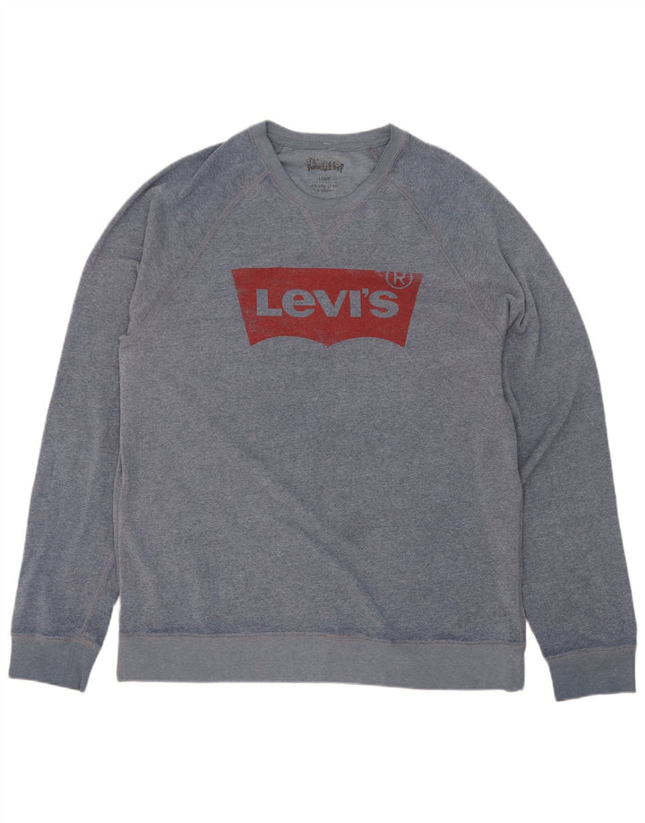 Levi's Sweat-shirt graphique pour hommes, grand bleu, polyester