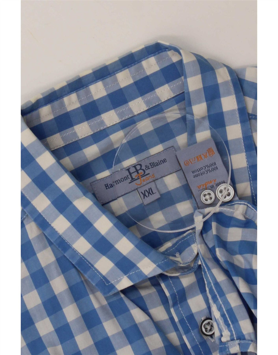 Harmont & Blaine Chemise Homme 2XL Bleu Vichy Coton