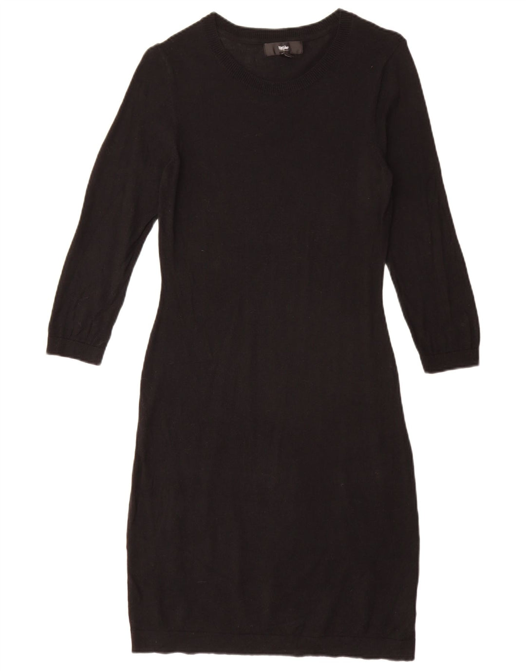 MOSSIMO Robe pull à manches 3/4 pour femme UK 10 Petit coton noir