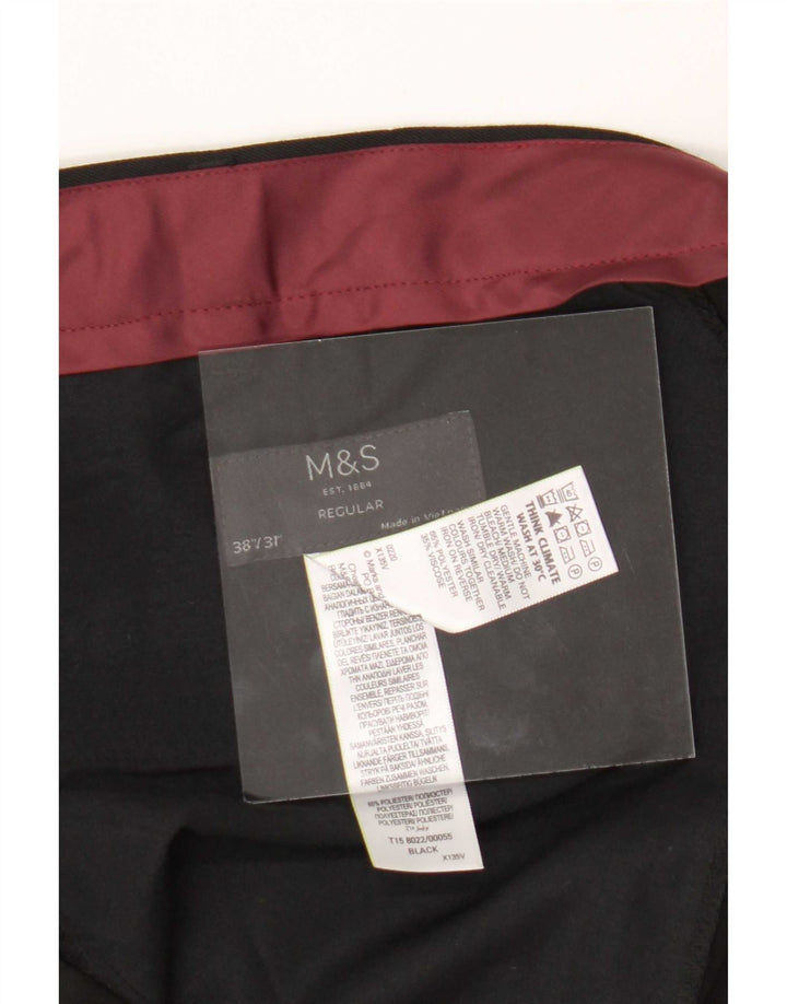 Marks & Spencer Pantalon de costume classique pour homme W38 L31 Noir Polyester