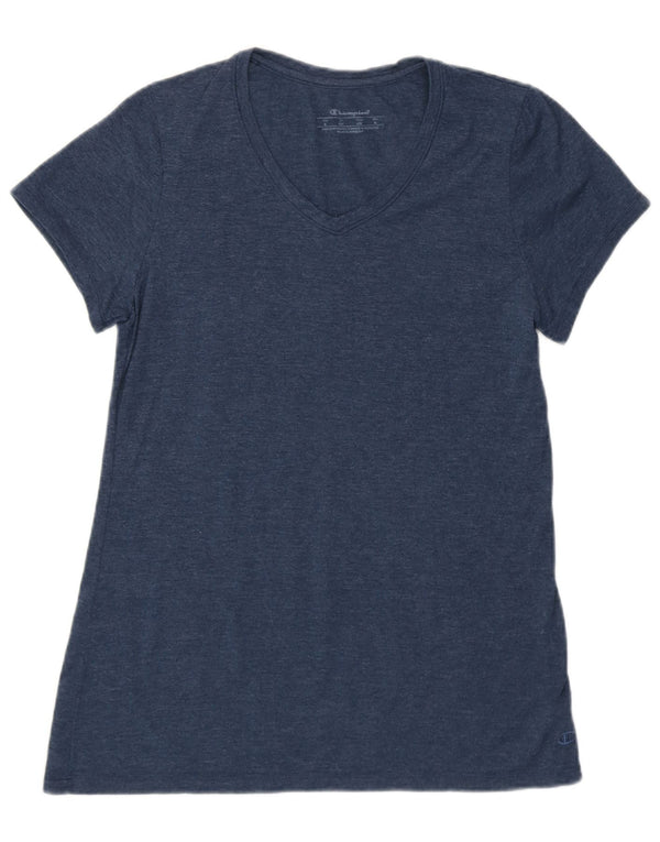 CHAMPION T-Shirt Femme Top UK 8 Small Bleu Coton