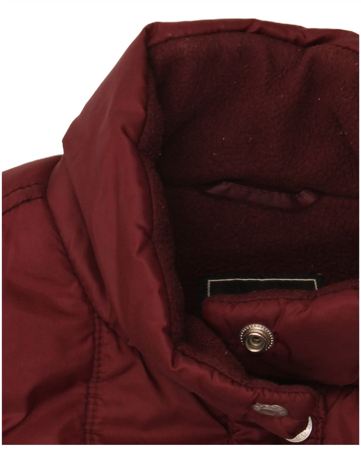 Guess Veste matelassée pour femme UK 10 Small Bourgogne Nylon