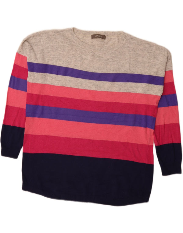 Oasis Pull col bateau pour femme UK 10 Petit rayé multicolore