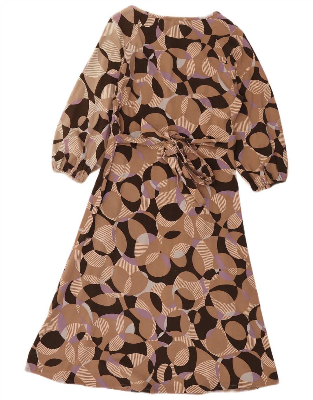 Fenn Wright Manson Robe trapèze pour femme UK 8 Petit coton géométrique beige