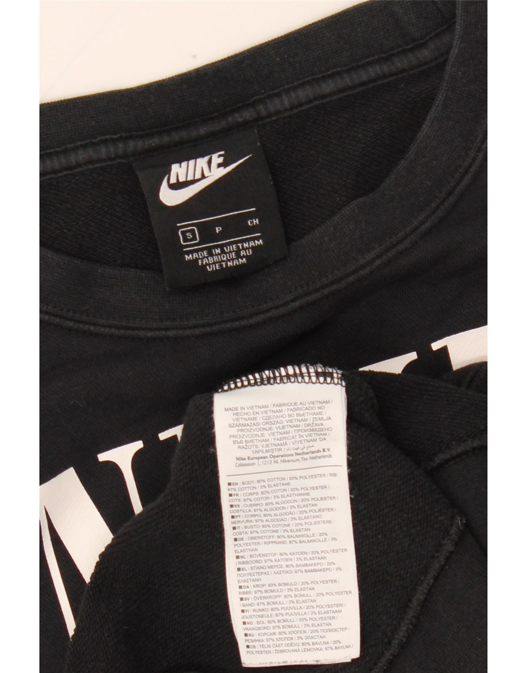 NIKE Sweat-shirt surdimensionné pour femme UK 10 Petit colorblock noir