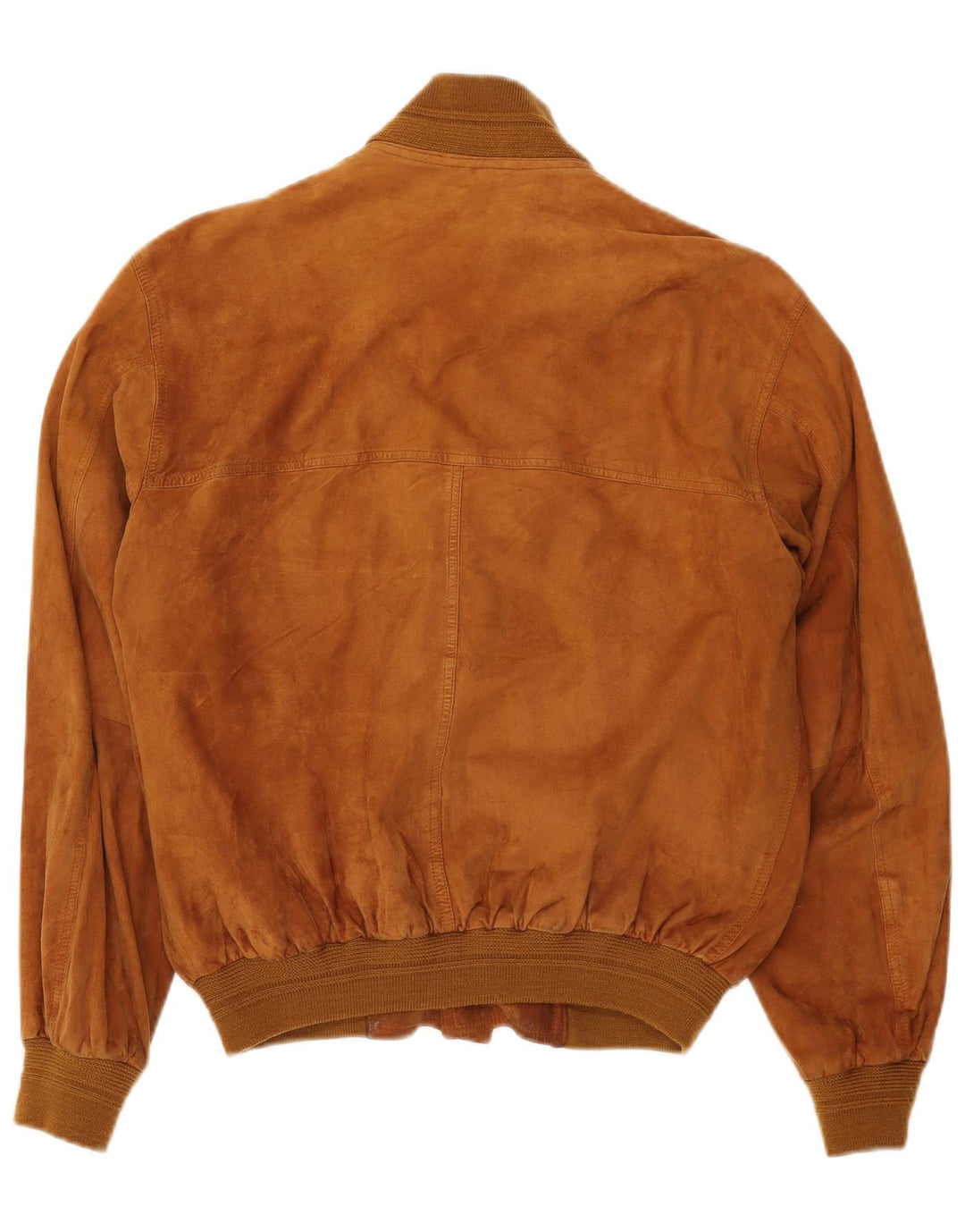 VINTAGE Homme Loose Fit Suede Bomber Jacket EU 46 Petit Cuir Beige