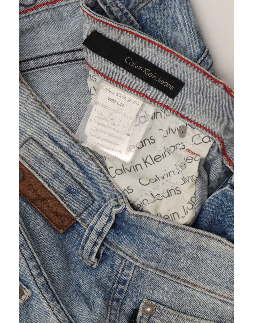Calvin Klein Jean droit homme W32 L34 bleu coton