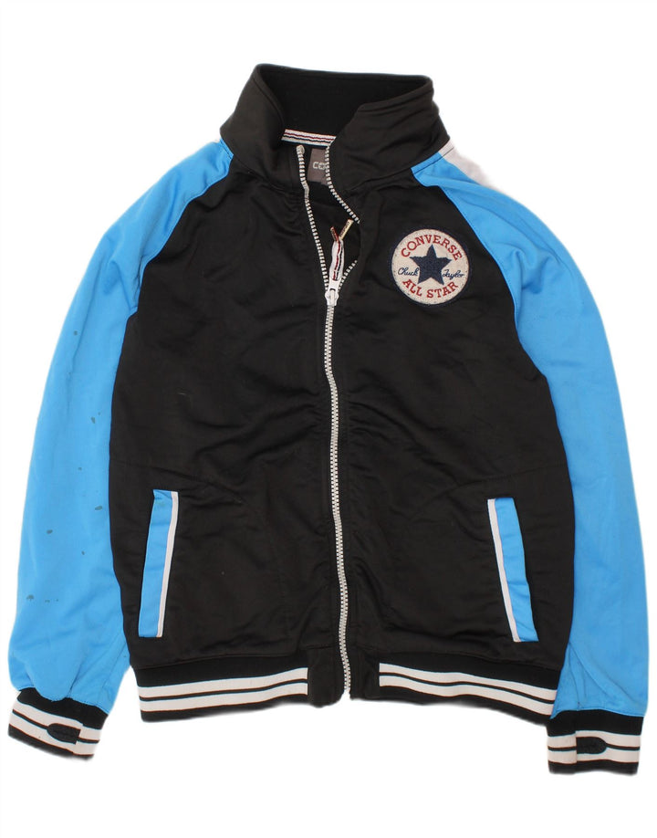 CONVERSE Veste de survêtement pour garçon 10-11 ans Noir moyen colour block