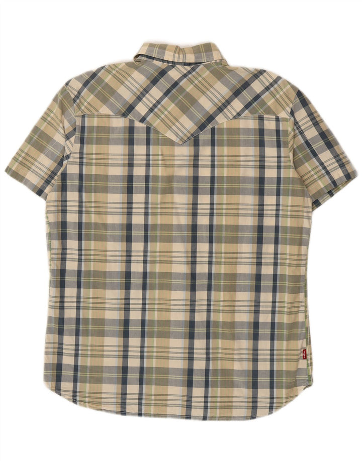 Levi's Chemise à Manches Courtes Homme Vert Carreaux Large Coton
