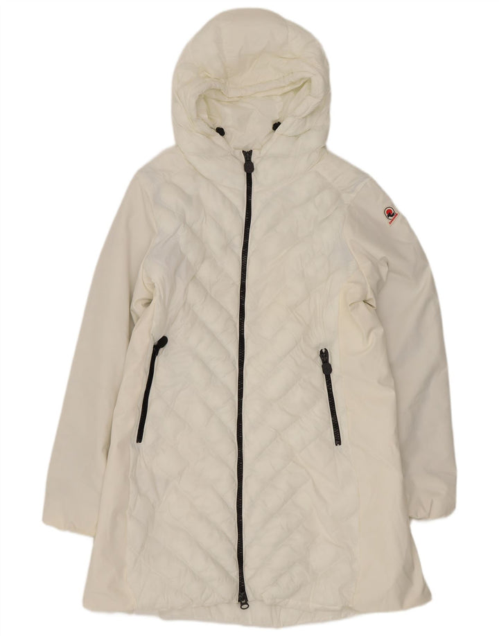 Invicta Manteau rembourré à capuche pour femme UK 18 XL Blanc Polyester