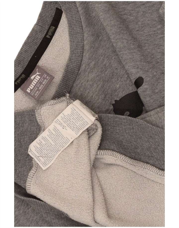 Puma Sweat-Shirt Graphique Homme Gris Moyen Moucheté Coton
