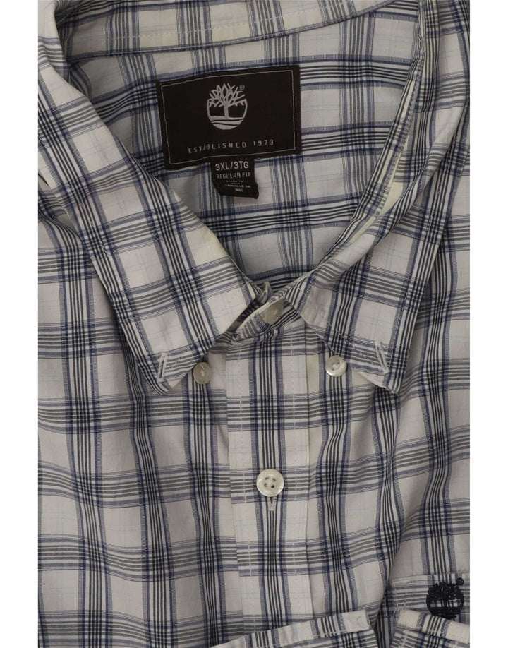Timberland Chemise à manches courtes pour homme Coupe régulière 3XL Bleu à carreaux