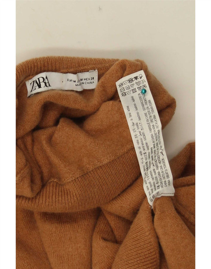 Zara Pull col roulé pour femme UK 12 Laine marron moyen