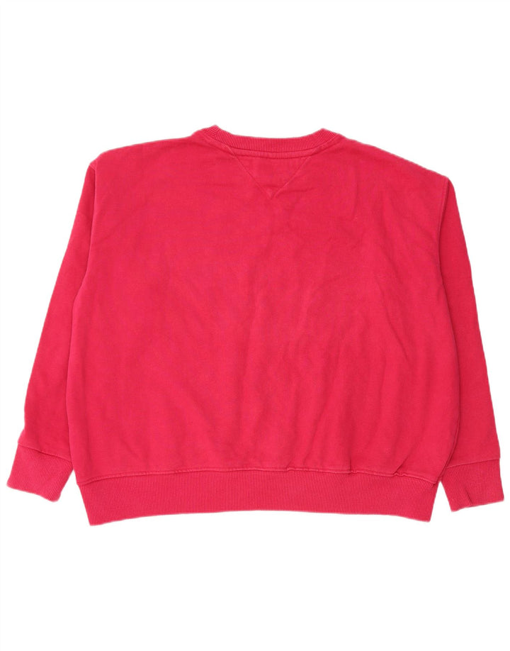 Tommy Hilfiger Sweat-shirt surdimensionné graphique pour femme UK 14 Rose moyen