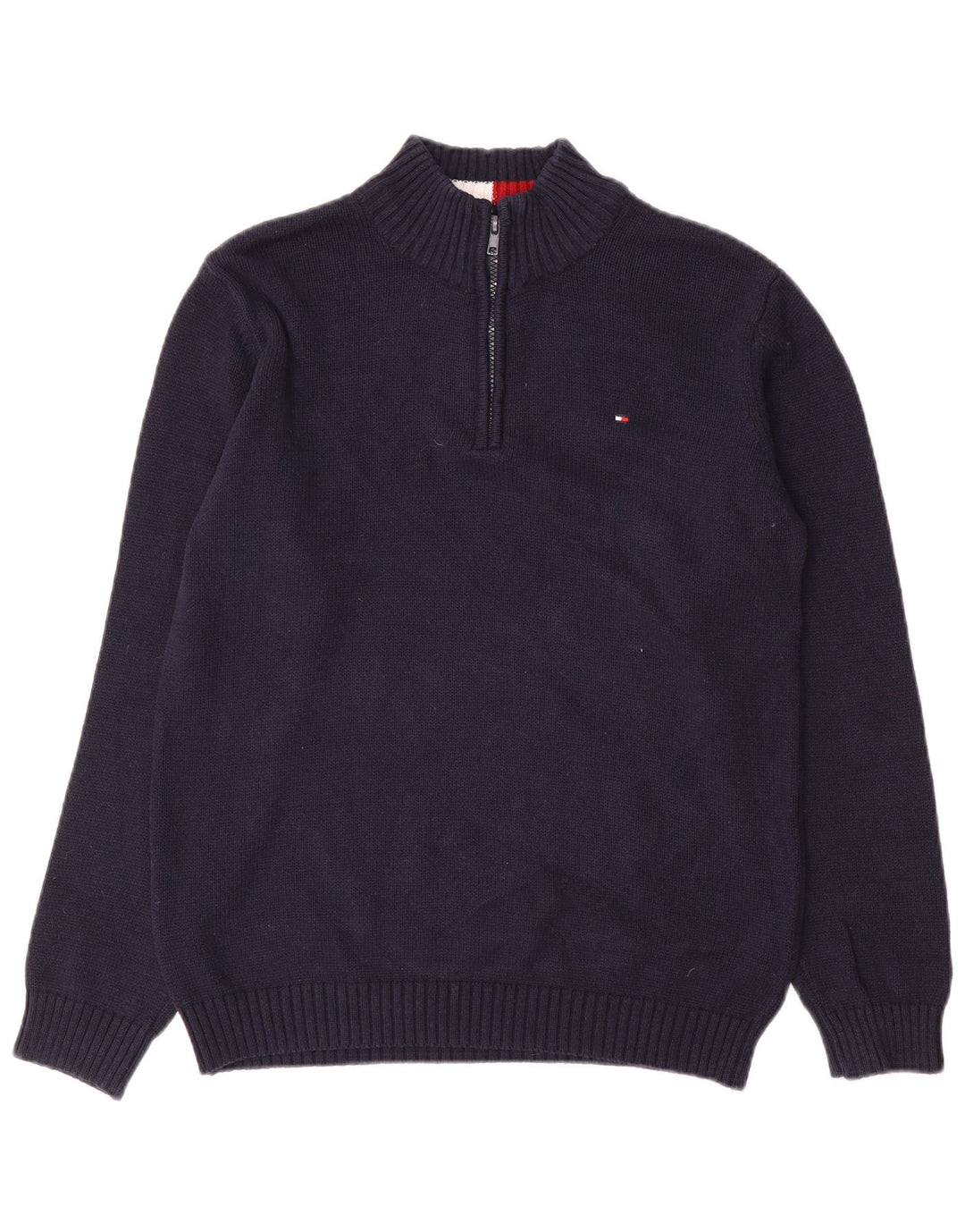 TOMMY HILFIGER Pull col zippé garçon 14-15 ans Bleu marine Coton