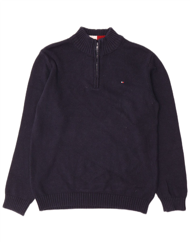 TOMMY HILFIGER Pull col zippé garçon 14-15 ans Bleu marine Coton