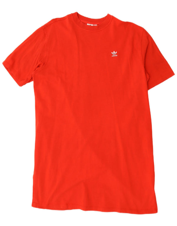 Adidas Robe t-shirt surdimensionnée graphique pour femme UK 20 2XL Rouge Coton