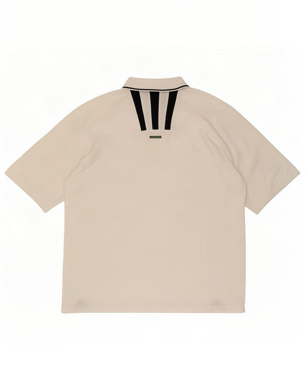Adidas Polo Homme UK 44/46 Large Blanc Polyester