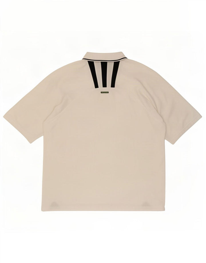 Adidas Polo Homme UK 44/46 Large Blanc Polyester