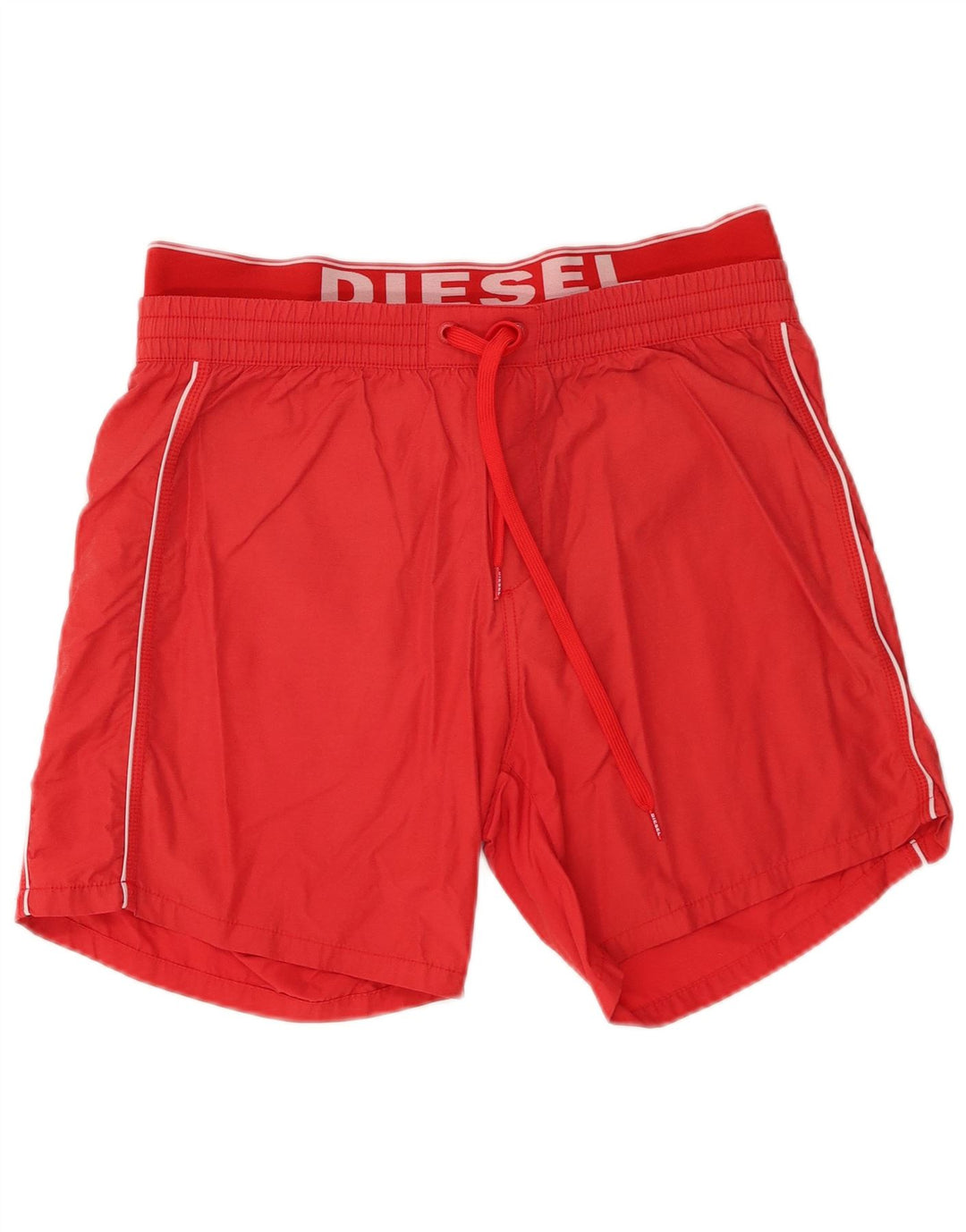 Diesel Short de Bain Graphique Homme Rouge Moyen Coton