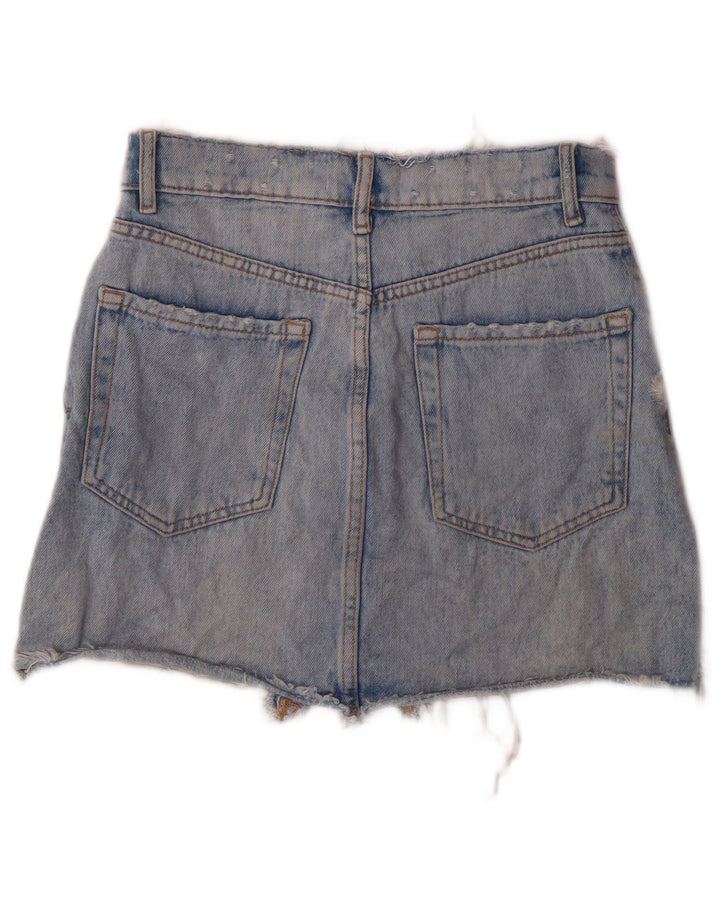 ZARA Womens Denim Skirt Small W26 Blue Cotton