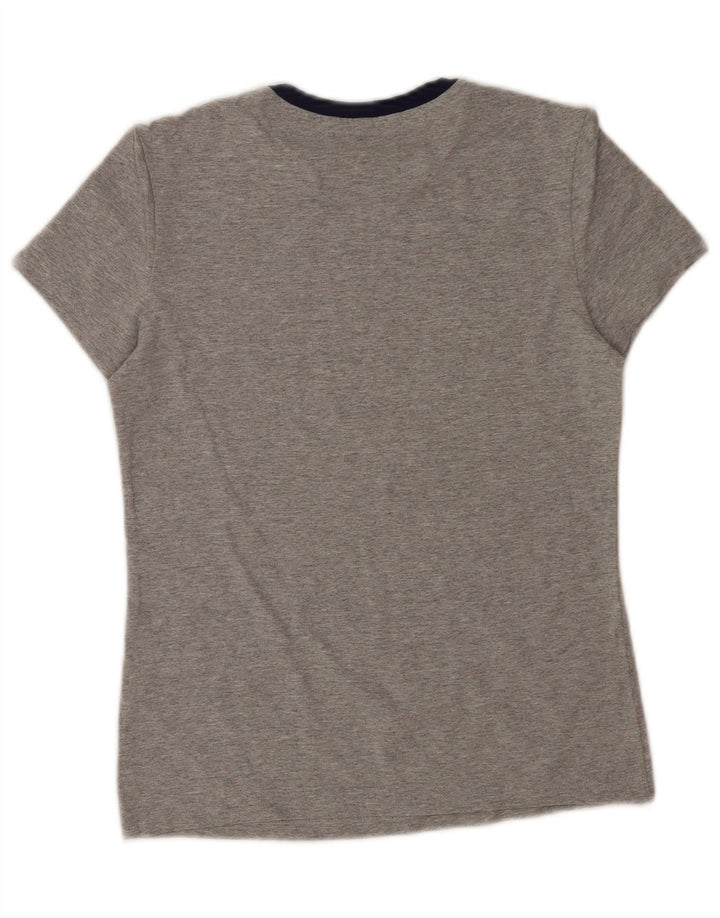 Adidas T-Shirt Graphique Femme Top IT 42 Coton Chiné Gris Moyen