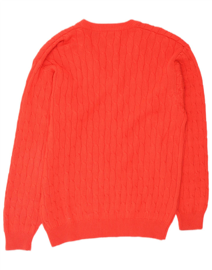 White Sails Pull col V pour homme Large Orange