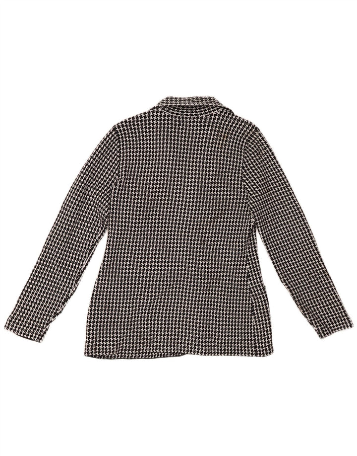 CHAPS Veste blazer en tricot à 3 boutons pour femme UK 12 pied-de-poule noir moyen