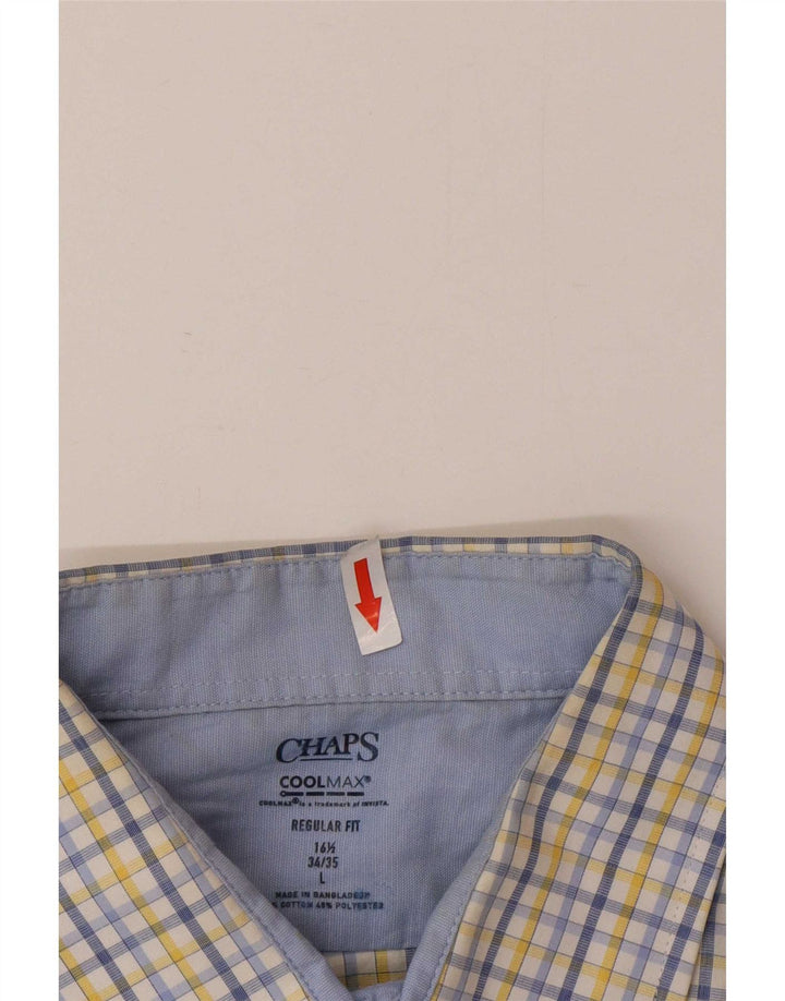 Chaps Chemise coupe régulière pour homme Taille 16 1/2 Grand coton à carreaux multicolore