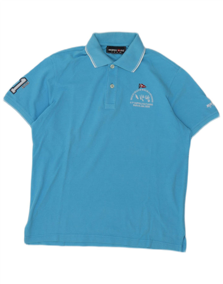 Murphy & Nye Polo graphique homme grand bleu coton
