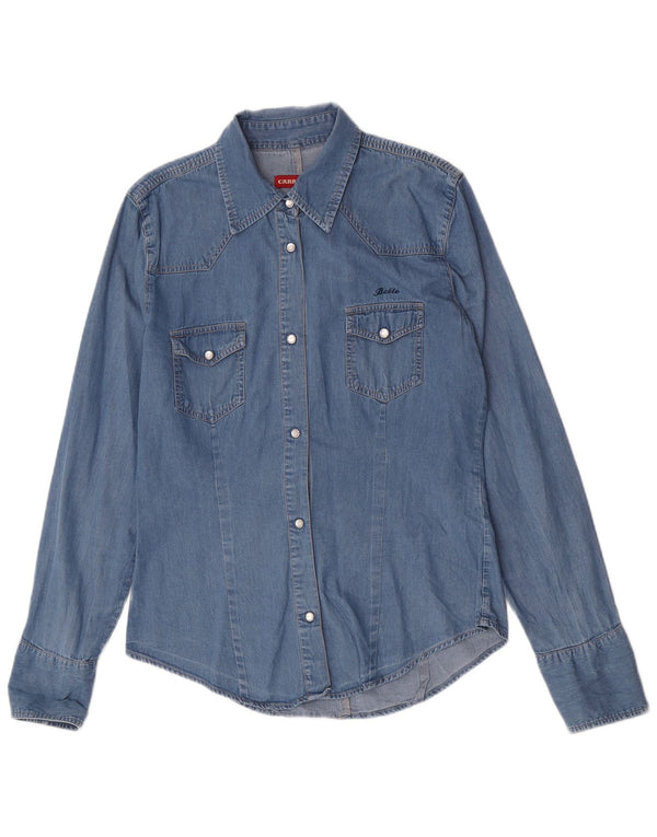 Carrera Femme Chemise En Jean UK 18 XL Bleu Coton