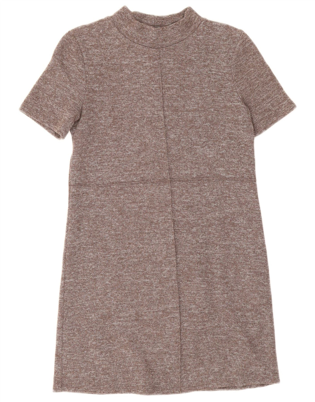 Zara Robe droite pour femme UK 10 Petit polyester moucheté marron