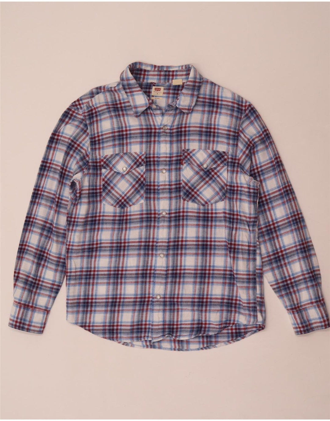 Levi's Chemise Flannel Homme Bleu Moyen Carreaux Coton