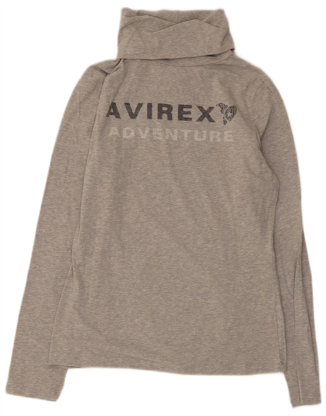 Avirex Haut graphique à manches longues pour femme UK 12 Gris moyen Coton