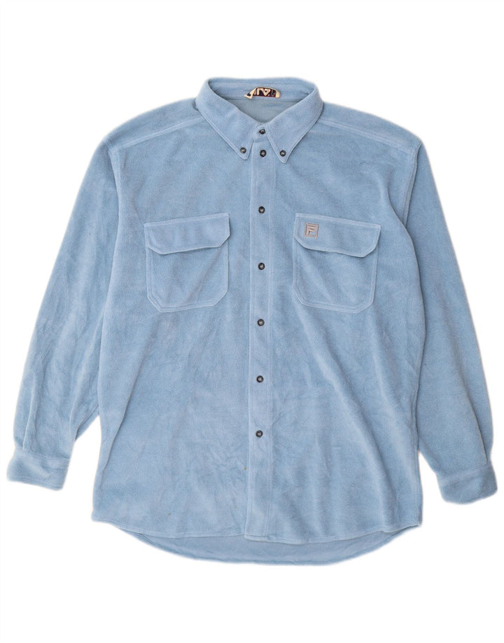 FILA Chemise polaire homme IT 52/54 Large Bleu Polyester