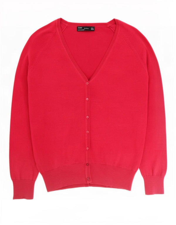 Zara Womens Cardigan Sweater UK 14 Large Rose Coton