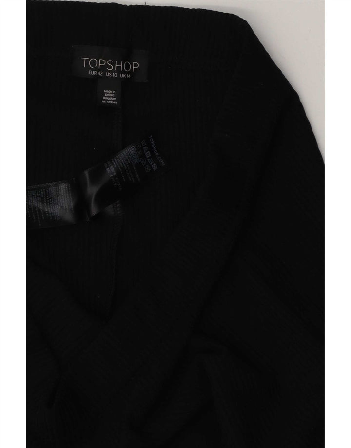 Topshop Pantalon Flare Femme UK 44 Large Noir Polyester