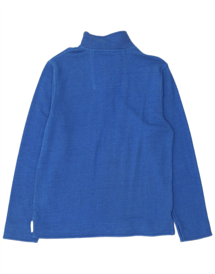 Crew Clothing Sweat-shirt à col zippé pour homme en coton bleu moyen