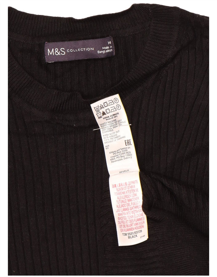 Marks & Spencer Pull à col rond pour femme UK 14 Noir moyen